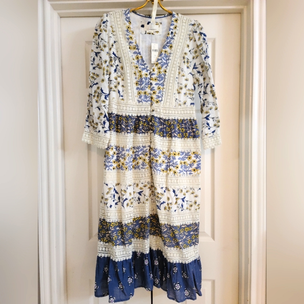 Mixed Floral Print Maxi Dress